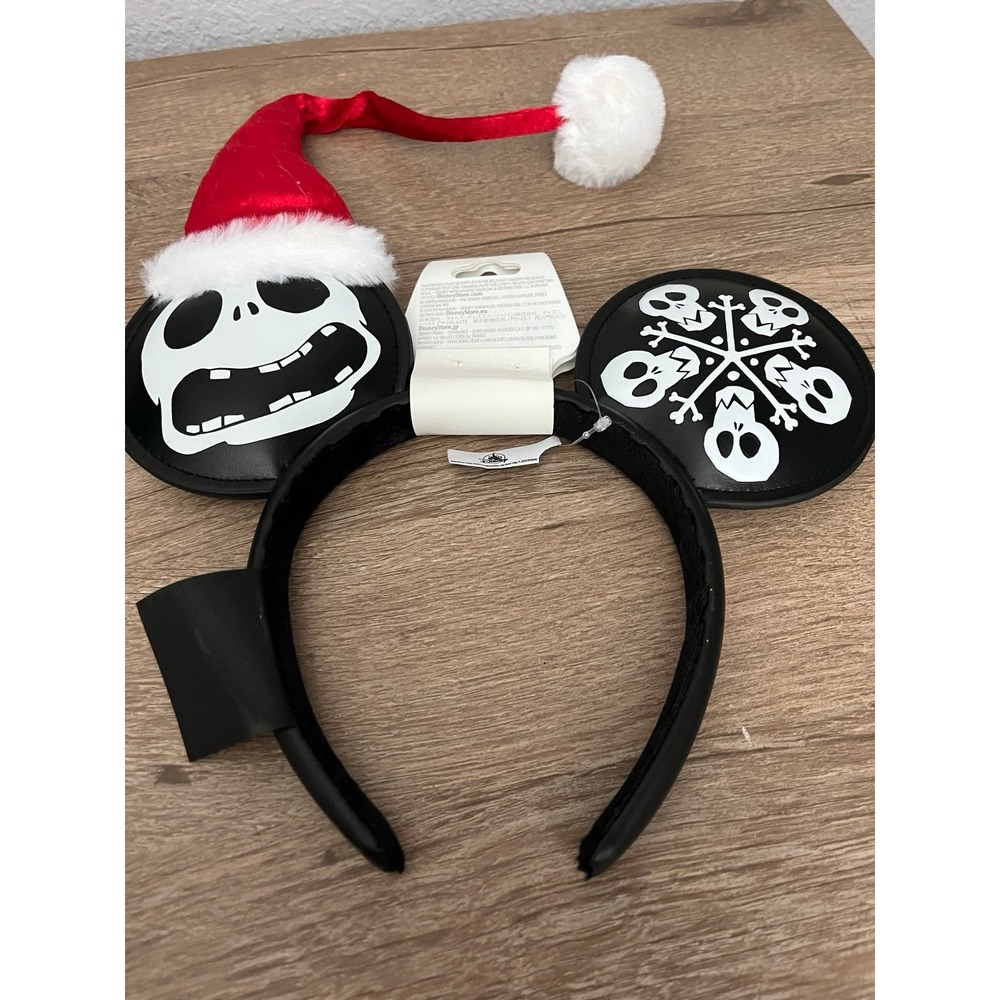 BNWT Disney Parks Nightmare Before Christmas Jack with Santa Hat Ears Headband - Picture 2 of 6